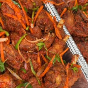 Spicy turkey meat with vegetables