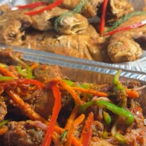 Spice garzzard  ,fried fish snapper, and yam balls