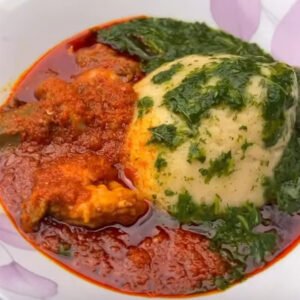 Tuo zaafi with Ayoyo soup (assorted meat stew)