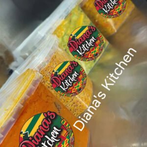 Fried turkey meat stew/ Jollof rice/ Assorted okro stew/ Black eye beans stew